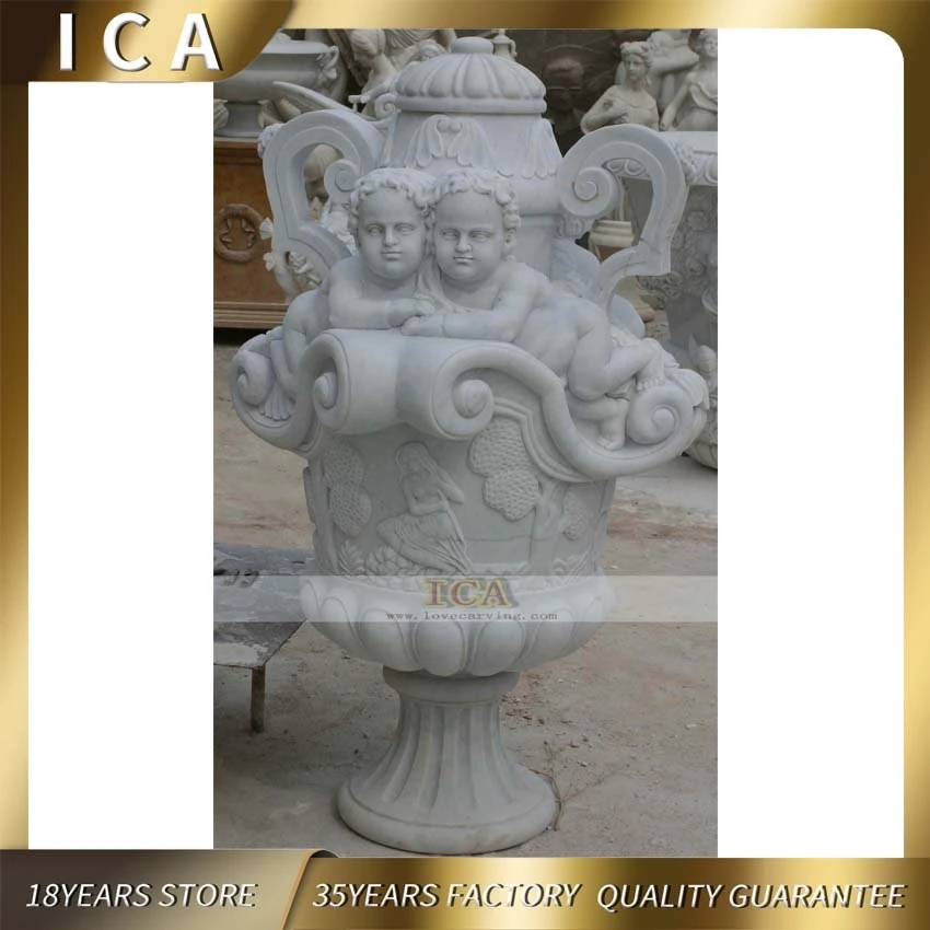 Large Size Marble Stone Flowerpot Garden Decoration Flowerpot