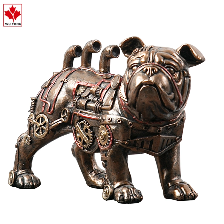 New design Mechanical Dog Punk Animal Sculpture Creative Steam Resin Decorative Crafts