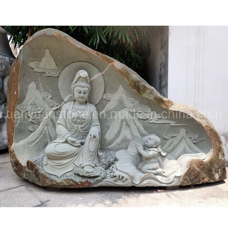 Hand Carved Stone Buddha Sculpture