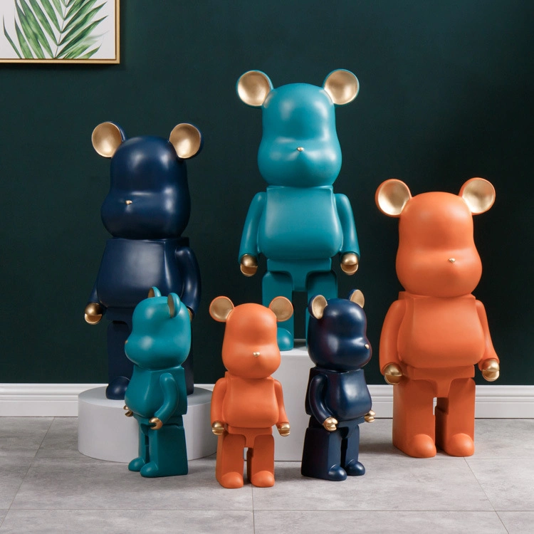 Cartoon Resin Statue Bearbrick Home Decor Toys Bearbrick Sculpture Statue Resin Cartoon Statue for Decoration