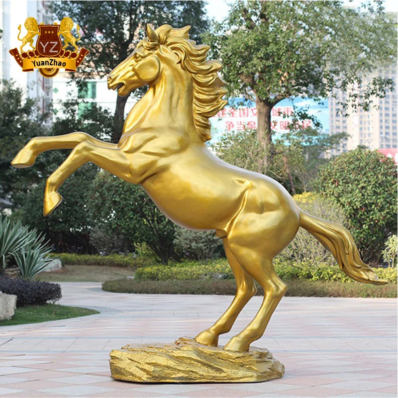 Custom Red Life Size Fiberglass Horse Statue for Outdoor Park Decoration