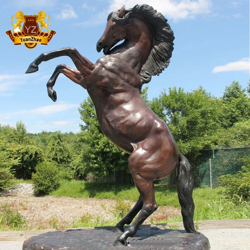 Custom Red Life Size Fiberglass Horse Statue for Outdoor Park Decoration