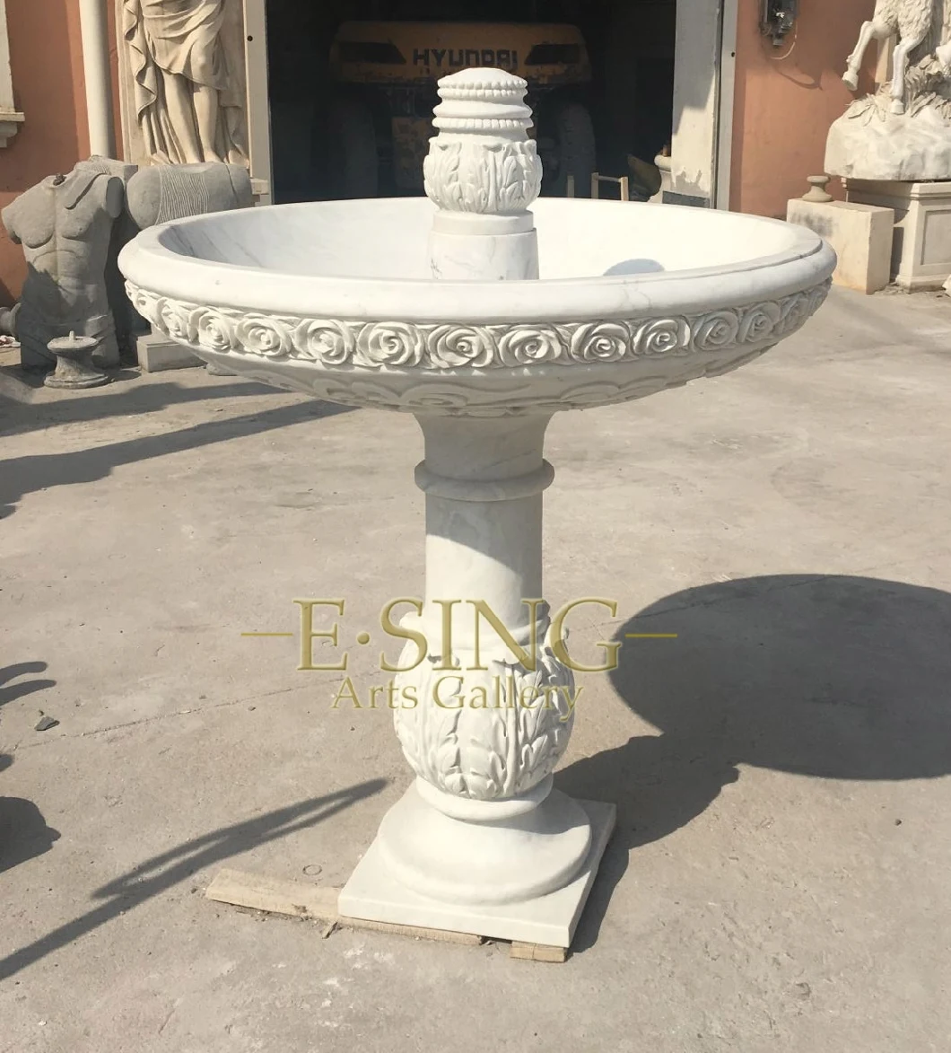 Modern Outdoor Stone Column Sculpture Fountain for Sale