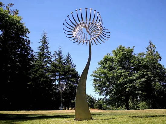 Открытый садовый декор Современная металлическая кинетическая скульптура ветра Высококачественный поставщик металлических скульптур из нержавеющей стали