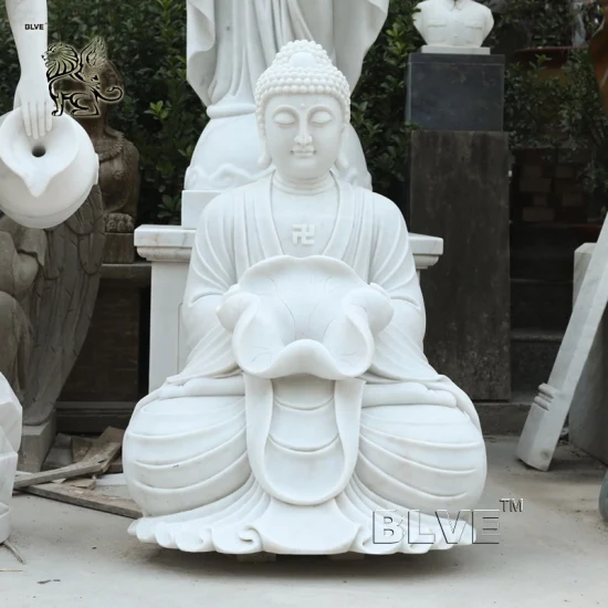 Белый мрамор религиозные большие тайские статуи Будды поставщик для открытого сада
